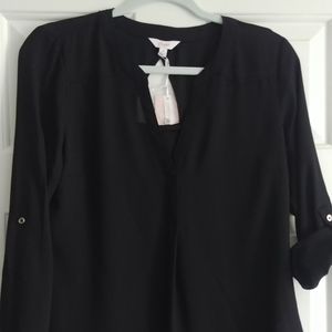 Long or 3/4 sleeve black blouse